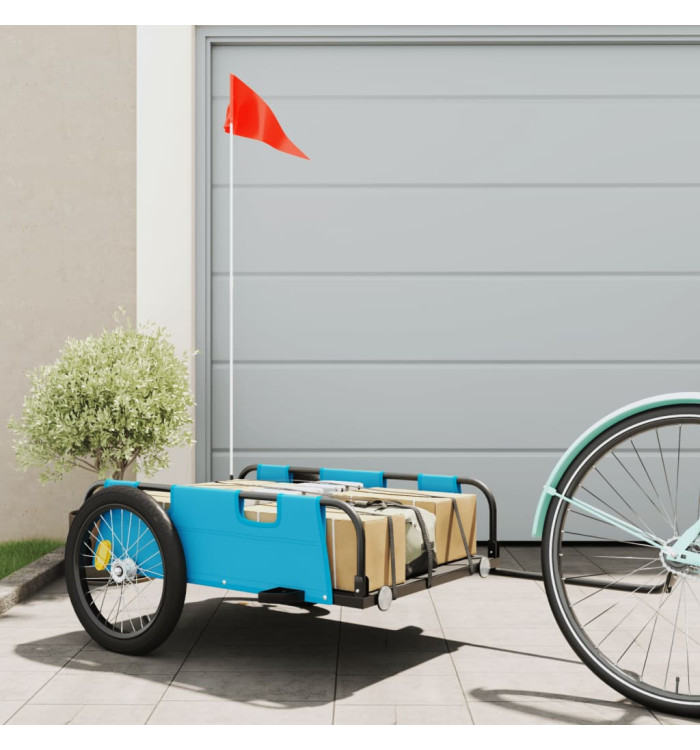 Remorque de vélo bleu tissu oxford et fer | Mobilier & Déco