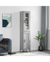 Buffet haut Sonoma gris 34,5x34x180 cm Bois d'ingénierie | Mobilier & Déco