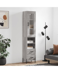 Buffet haut Sonoma gris 34,5x34x180 cm Bois d'ingénierie | Mobilier & Déco