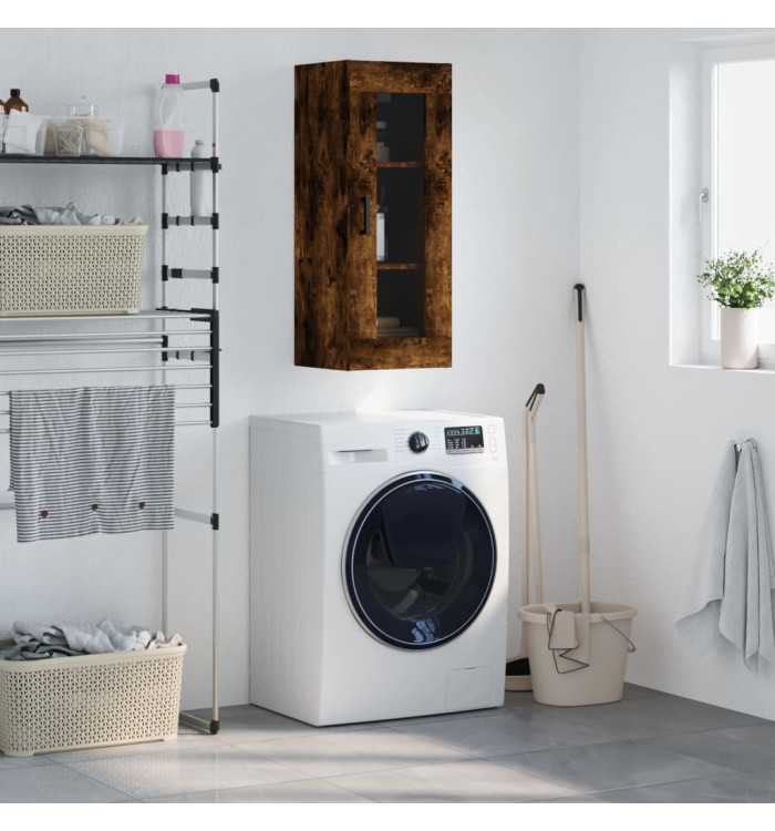 Armoire murale chêne fumé 34,5x34x90 cm | Mobilier & Déco