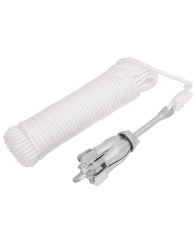 Ancre pliable avec corde argenté 1,5 kg fer malléable | Mobilier & Déco