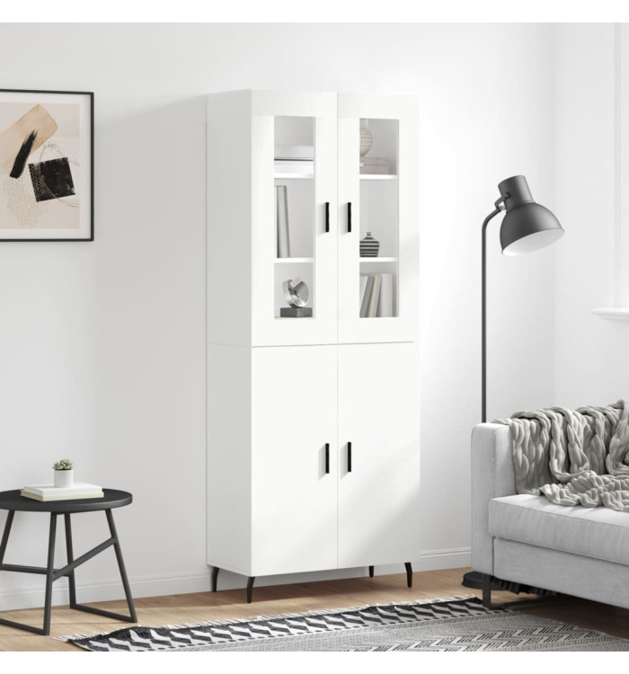 Buffet haut Blanc 69,5x34x180 cm Bois d'ingénierie | Mobilier & Déco