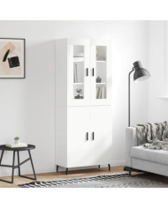 Buffet haut Blanc 69,5x34x180 cm Bois d'ingénierie | Mobilier & Déco