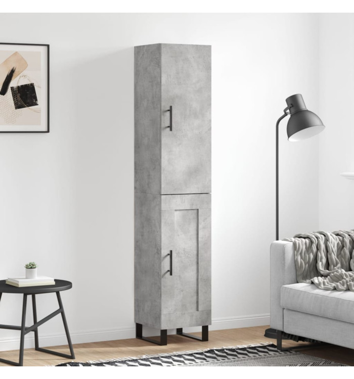 Buffet haut Gris béton 34,5x34x180 cm Bois d'ingénierie | Mobilier & Déco