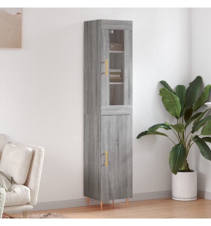 Buffet haut Sonoma gris 34,5x34x180 cm Bois d'ingénierie | Mobilier & Déco