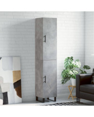 Buffet haut Gris béton 34,5x34x180 cm Bois d'ingénierie | Mobilier & Déco