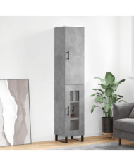 Buffet haut Gris béton 34,5x34x180 cm Bois d'ingénierie | Mobilier & Déco