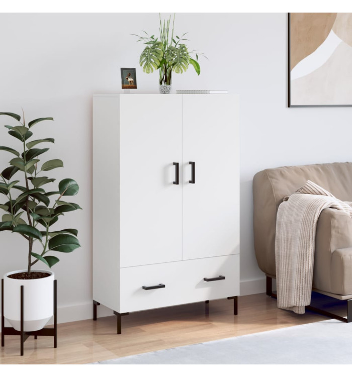 Buffet haut blanc 69,5x31x115 cm bois d'ingénierie | Mobilier & Déco