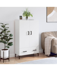 Buffet haut blanc 69,5x31x115 cm bois d'ingénierie | Mobilier & Déco