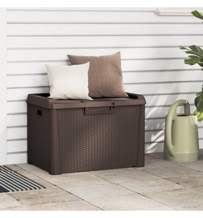 Boîte de rangement de jardin marron 125 L PP | Mobilier & Déco
