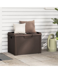 Boîte de rangement de jardin marron 125 L PP | Mobilier & Déco