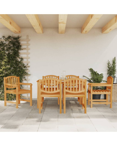 Chaises de jardin lot de 6 58x59x88 cm bois massif de teck | Mobilier & Déco