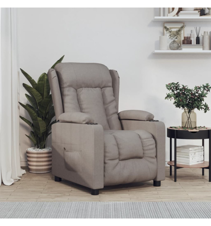 Fauteuil inclinable électrique Taupe Tissu | Mobilier & Déco