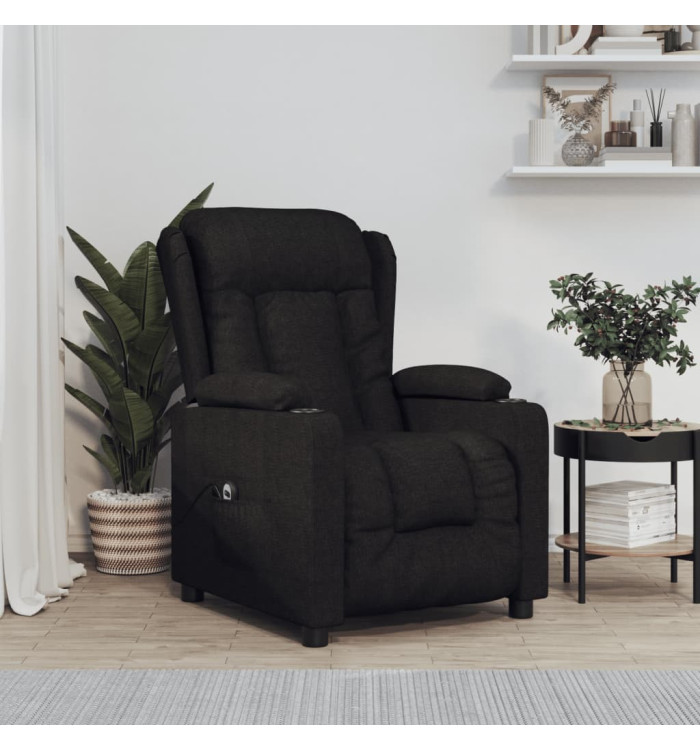 Fauteuil inclinable électrique Noir Tissu | Mobilier & Déco