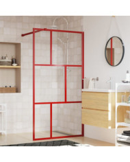 Paroi de douche avec verre ESG transparent rouge 115x195 cm | Mobilier & Déco