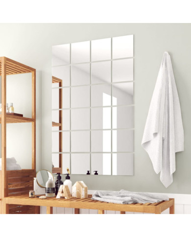 Carreaux de miroir 48 pcs Carré Verre | Mobilier & Déco