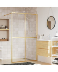 Paroi de douche avec verre ESG transparent doré 140x195 cm | Mobilier & Déco
