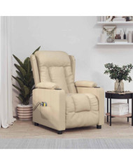 Fauteuil électrique de massage Crème Tissu | Mobilier & Déco