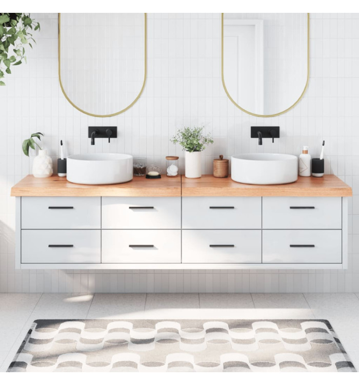 Comptoir de salle de bain marron 200x50x(2-6) cm bois traité | Mobilier & Déco