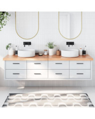 Comptoir de salle de bain marron 200x50x(2-6) cm bois traité | Mobilier & Déco