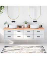 Comptoir de salle de bain marron 200x60x(2-6) cm bois traité | Mobilier & Déco