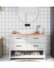 Comptoir de salle de bain marron 120x50x(2-4) cm bois traité | Mobilier & Déco