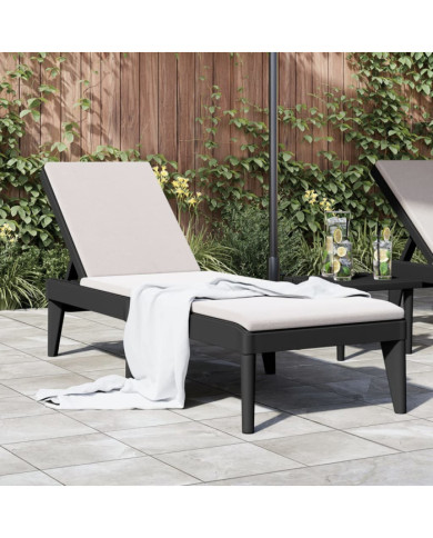 Chaise longue anthracite 186x60x29 cm PP | Mobilier & Déco