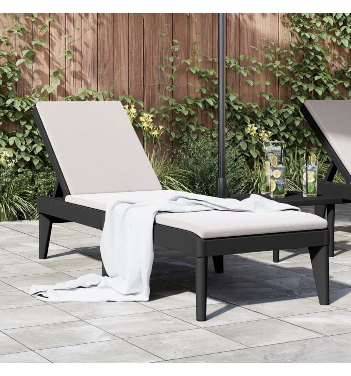 Chaise longue anthracite 186x60x29 cm PP | Mobilier & Déco
