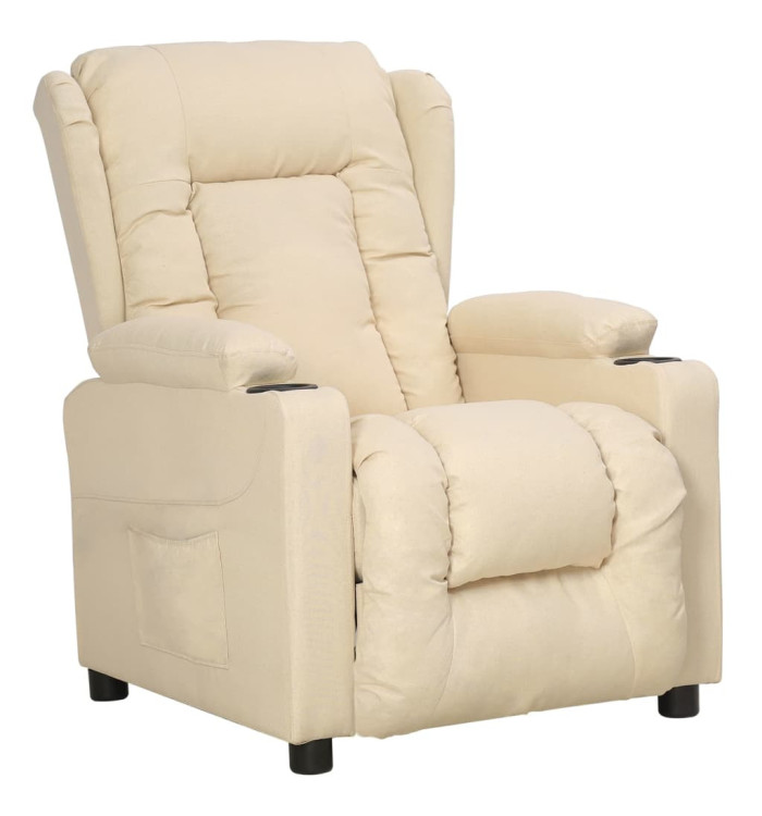 Fauteuil inclinable Crème Tissu | Mobilier & Déco