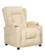 Fauteuil inclinable Crème Tissu | Mobilier & Déco