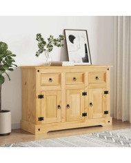 Buffet Corona marron 112x44x78 cm bois massif pin mexicain | Mobilier & Déco
