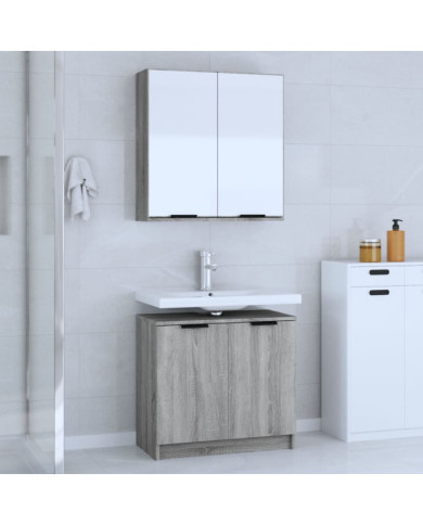Ensemble d'armoires de salle de bain 2 pcs sonoma gris | Mobilier & Déco
