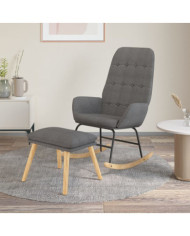 Chaise à bascule avec repose-pied Gris clair Tissu | Mobilier & Déco