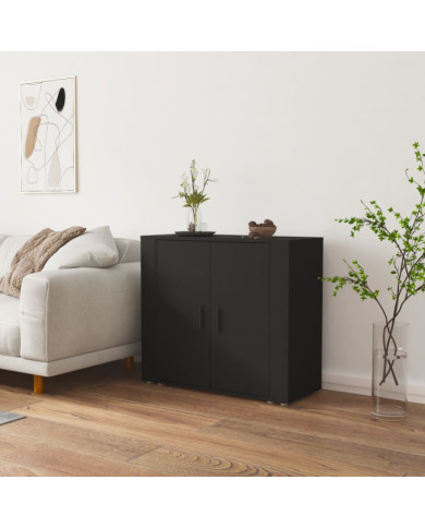 Buffet Noir 80x33x70 cm Bois d'ingénierie | Mobilier & Déco