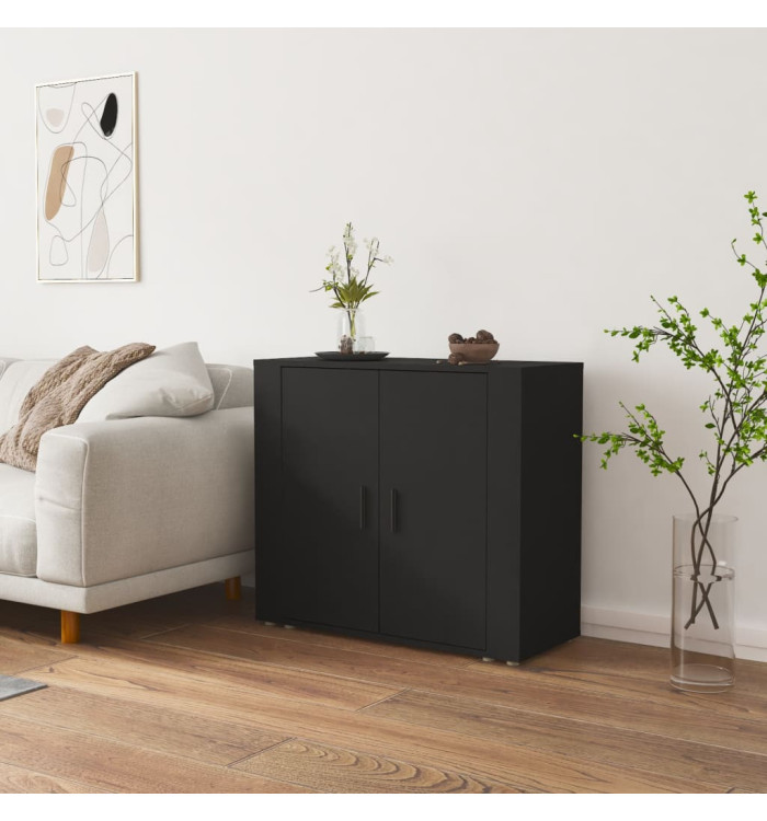 Buffet Noir 80x33x70 cm Bois d'ingénierie | Mobilier & Déco