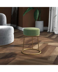 Tabouret rond Vert moutarde Velours | Mobilier & Déco