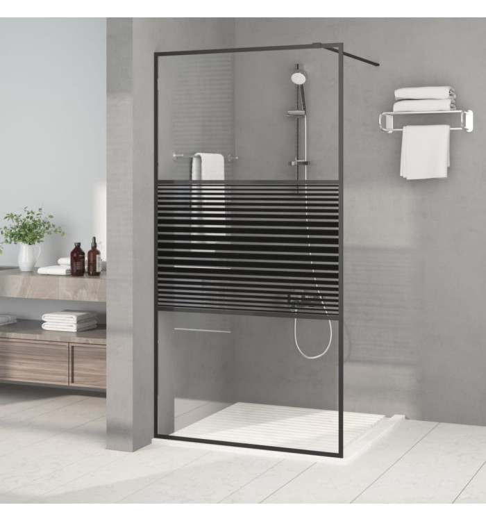 Paroi de douche Noir 100x195 cm Verre ESG transparent | Mobilier & Déco