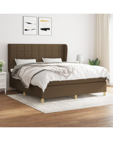 Sommier à lattes de lit avec matelas Marron foncé 180x200 cm | Mobilier & Déco
