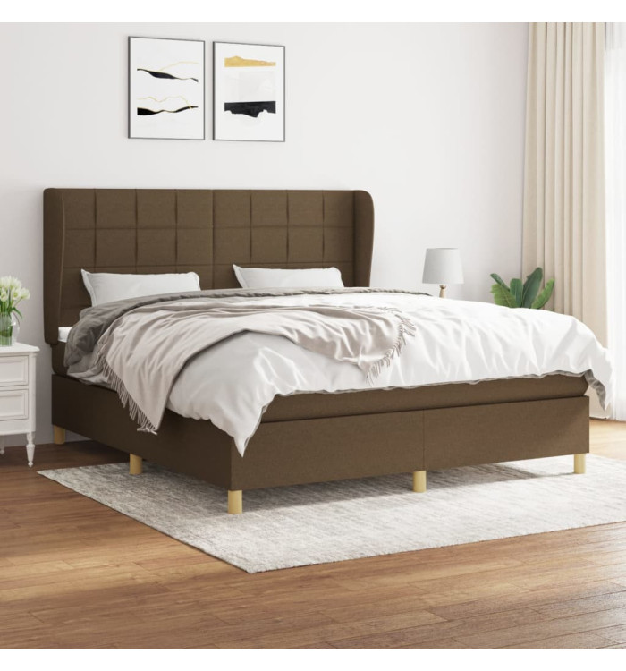 Sommier à lattes de lit avec matelas Marron foncé 180x200 cm | Mobilier & Déco