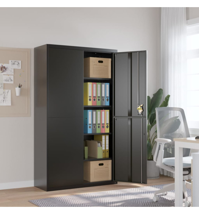 Classeur noir 105x40x180 cm acier | Mobilier & Déco