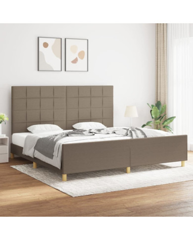 Cadre de lit sans matelas taupe 200x200 cm tissu | Mobilier & Déco