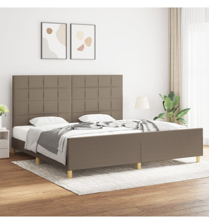 Cadre de lit sans matelas taupe 200x200 cm tissu | Mobilier & Déco