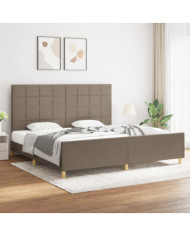 Cadre de lit sans matelas taupe 200x200 cm tissu | Mobilier & Déco