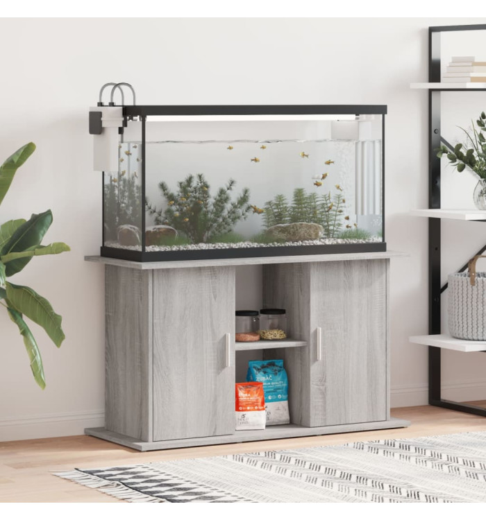 Support pour aquarium sonoma gris 101x41x58cm bois d'ingénierie | Mobilier & Déco
