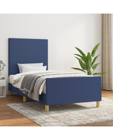 Cadre de lit sans matelas bleu 90x200 cm tissu | Mobilier & Déco