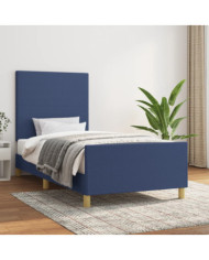 Cadre de lit sans matelas bleu 90x200 cm tissu | Mobilier & Déco