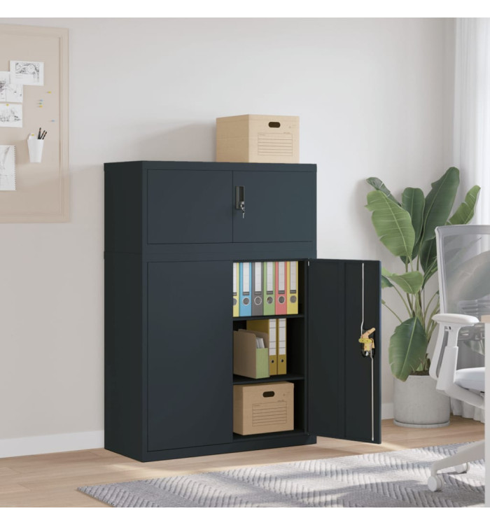Classeur anthracite 90x40x130 cm acier | Mobilier & Déco