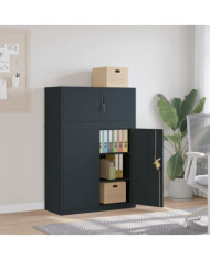 Classeur anthracite 90x40x130 cm acier | Mobilier & Déco