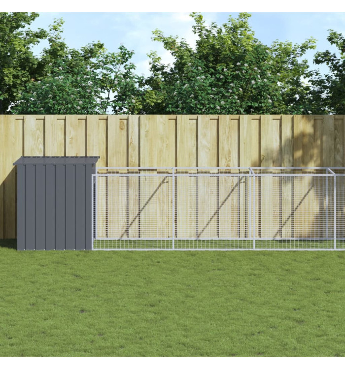 Niche pour chien avec cour anthracite 110x1221x110 cm | Mobilier & Déco