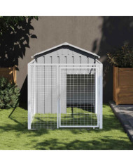 Niche pour chien avec cour gris clair 117x201x123 cm | Mobilier & Déco